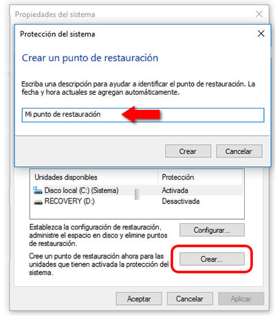 Cómo y por qué crear puntos de restauración en Windows 10