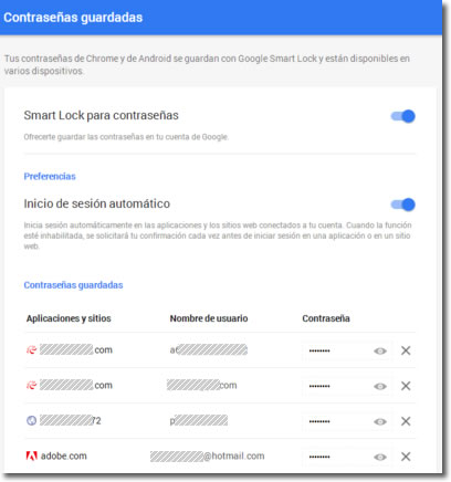 Smart Lock contraseñas, el gestor de contraseñas en Android y Chrome