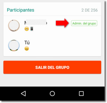 Qué ocurre si salgo de un grupo de Whatsapp del que soy administrador