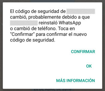 ¿Qué significa que el código de seguridad cambió en Whatsapp?