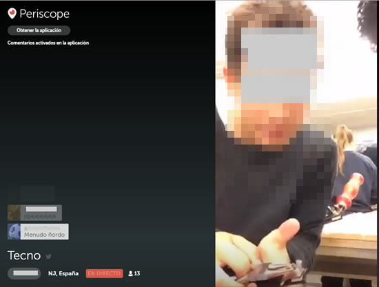 Periscope menores en el colegio