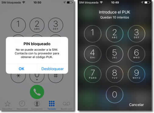 Por seguridad, conserva el PIN y el PUK de tu SIM