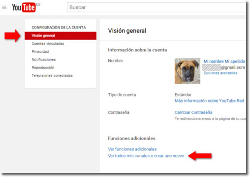 Cómo crear un canal o canales en YouTube