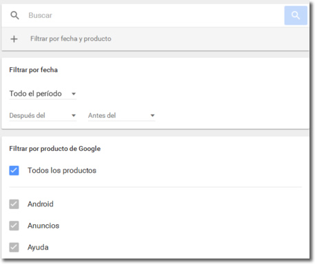 Mi actividad en Google