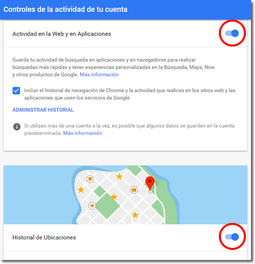 Mi actividad en Google