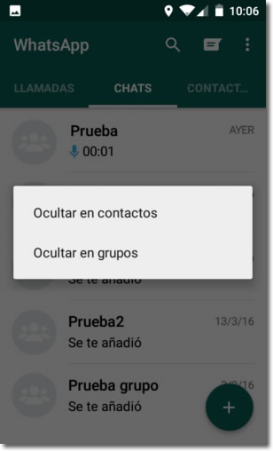 Con GB Whatsapp nos ocultan en línea, escribiendo y mucho más