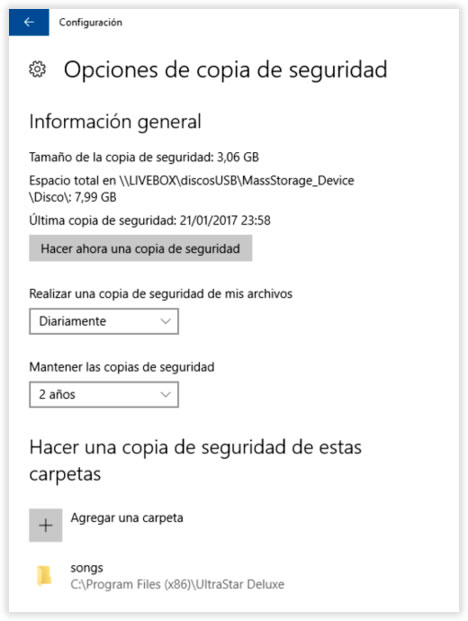 Copia de seguridad automática de tus archivos con Windows 10