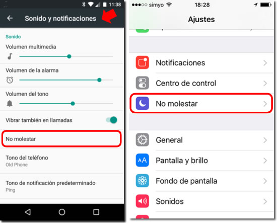 La función No Molestar de los teléfonos