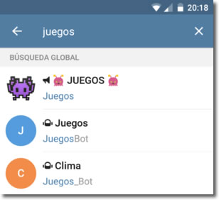 Canales de Telegram