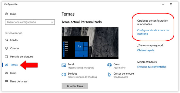 Cómo ver el icono de EQUIPO (Mi PC) en el escritorio de Windows 10