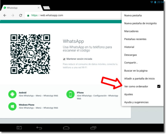 Cómo usar Whatsapp desde una tablet