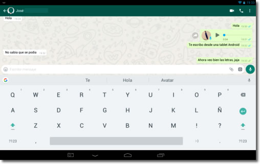 Cómo usar Whatsapp desde una tablet