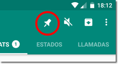 La chincheta de Whatsapp nos permite fijar conversaciones