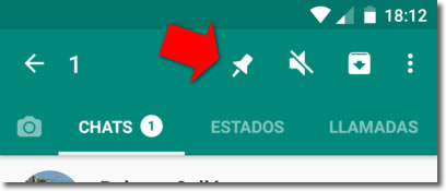 La chincheta de Whatsapp nos permite fijar conversaciones