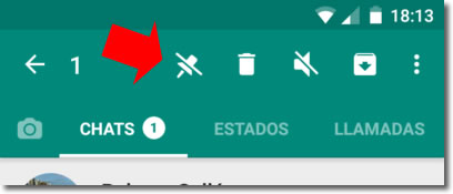 La chincheta de Whatsapp nos permite fijar conversaciones