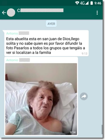 No, no existe la abuelita en San Juan de Dios, es otro bulo