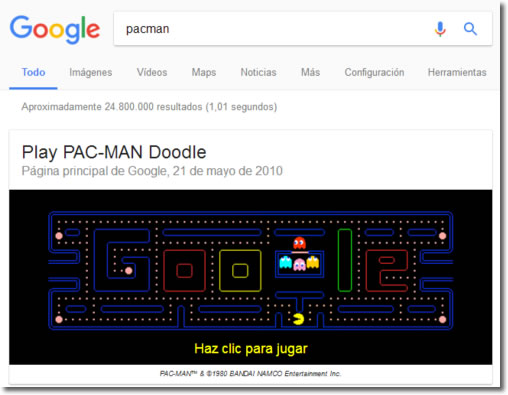 Los juegos ocultos en el buscador de Google