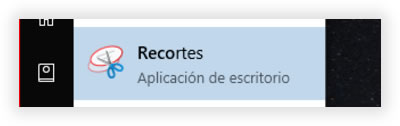 Recortes es la herramienta de Windows para hacer capturas de pantalla