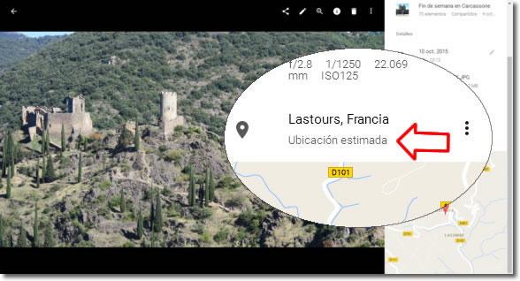 Qué es la ubicación estimada en las fotos de Google Fotos