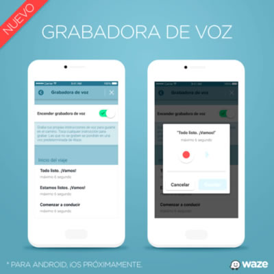 El navegador Waze permite grabar las instrucciones con nuestra voz