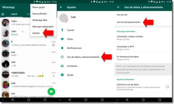 Limpia fotos y otros archivos de Whatsapp desde la propia aplicación