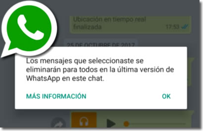 Whatsapp permite borrar mensajes después de enviarlos