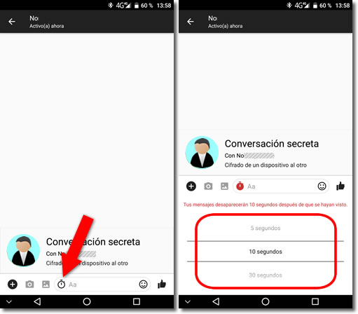 Conversaciones secretas y que desaparecen en Messenger