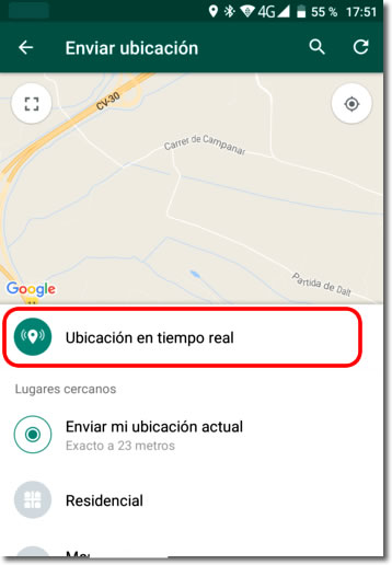 Whatsapp ya permite compartir la ubicación a tiempo real