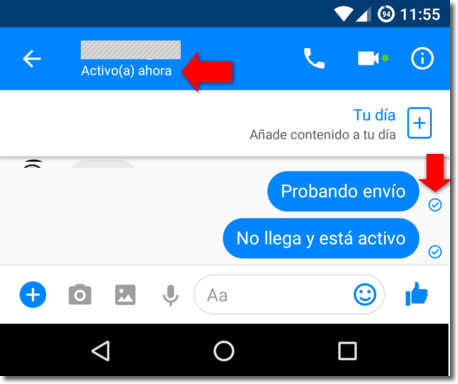 Why my Messenger message does not arrive if it appears active