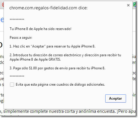 Google Chrome no regala un iPhone, es una estafa