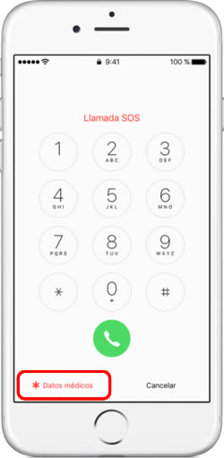 Información de emergencia en la pantalla de bloqueo de Android o iPhone