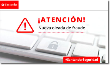 Oleada de intentos de suplantación del Banco Santander o phishing