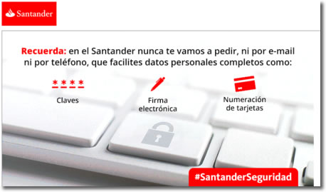 Oleada de intentos de suplantación del Banco Santander o phishing