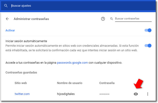 Comprueba las contraseñas de Internet que has guardado en tu navegador