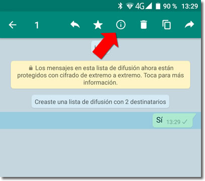 Usar la lista de difusión en Whatsapp para saber si nos tienen en su agenda