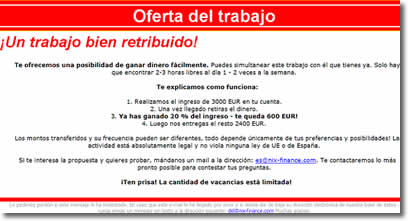 Cuidado con las falsas ofertas de trabajo por Internet