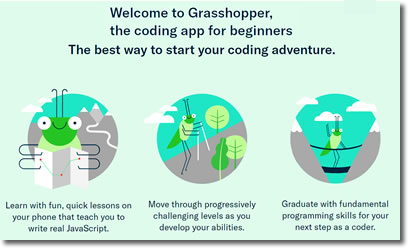 Aplicación Grasshopper de Google para aprender a programar en javascript