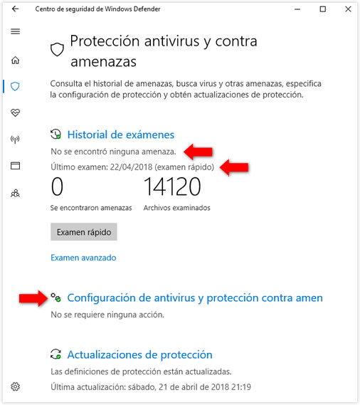 Revisa Windows Defender