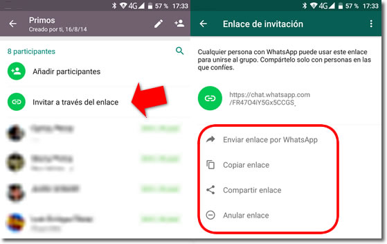 Cómo entrar en grupo de Whatsapp del que he salido dos veces