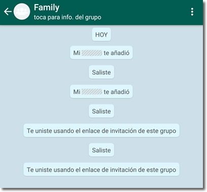 Cómo entrar en grupo de Whatsapp del que he salido dos veces