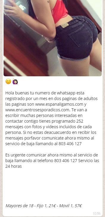 Intento de estafa por Whatsapp, un mensaje del 803406127