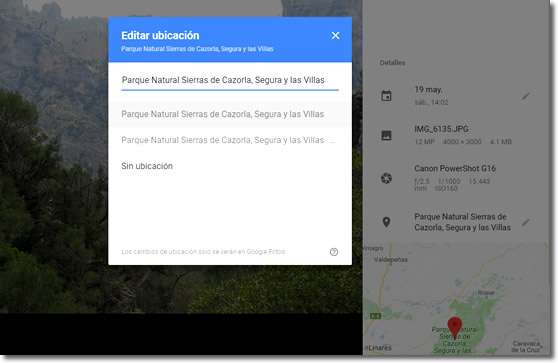 Google Fotos ya permite añadir o editar la ubicación de las fotos