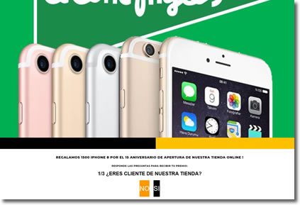 El Corte Inglés no regala iPhones por el aniversario de su tienda Online