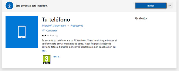 Aplicación Tu Teléfono de Windows 10