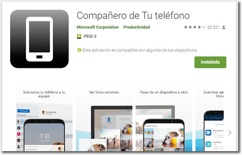 Aplicación Tu Teléfono de Windows 10