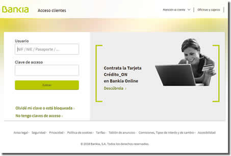 Campaña tipo phishing suplantando la identidad de Bankia