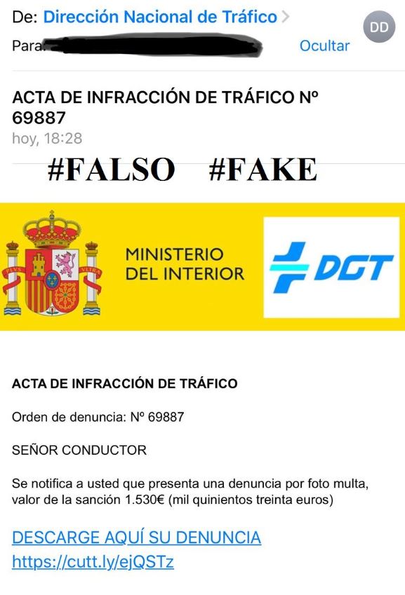 falsa multa de la dgt