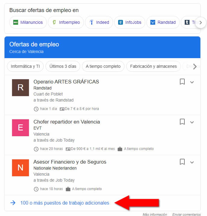 Búsqueda Google empleos