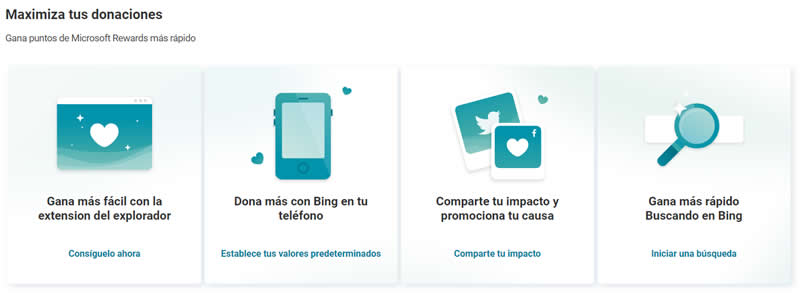 Donaciones Bing