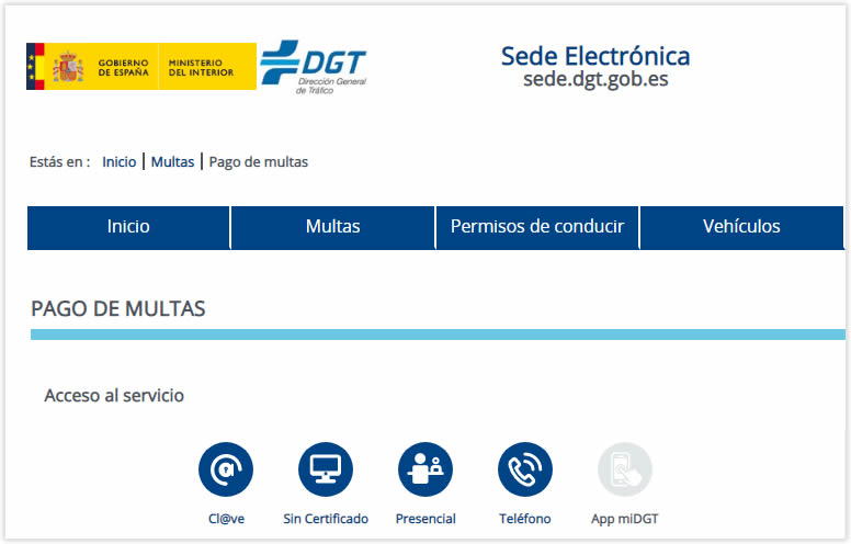 Página falsa de la DGT